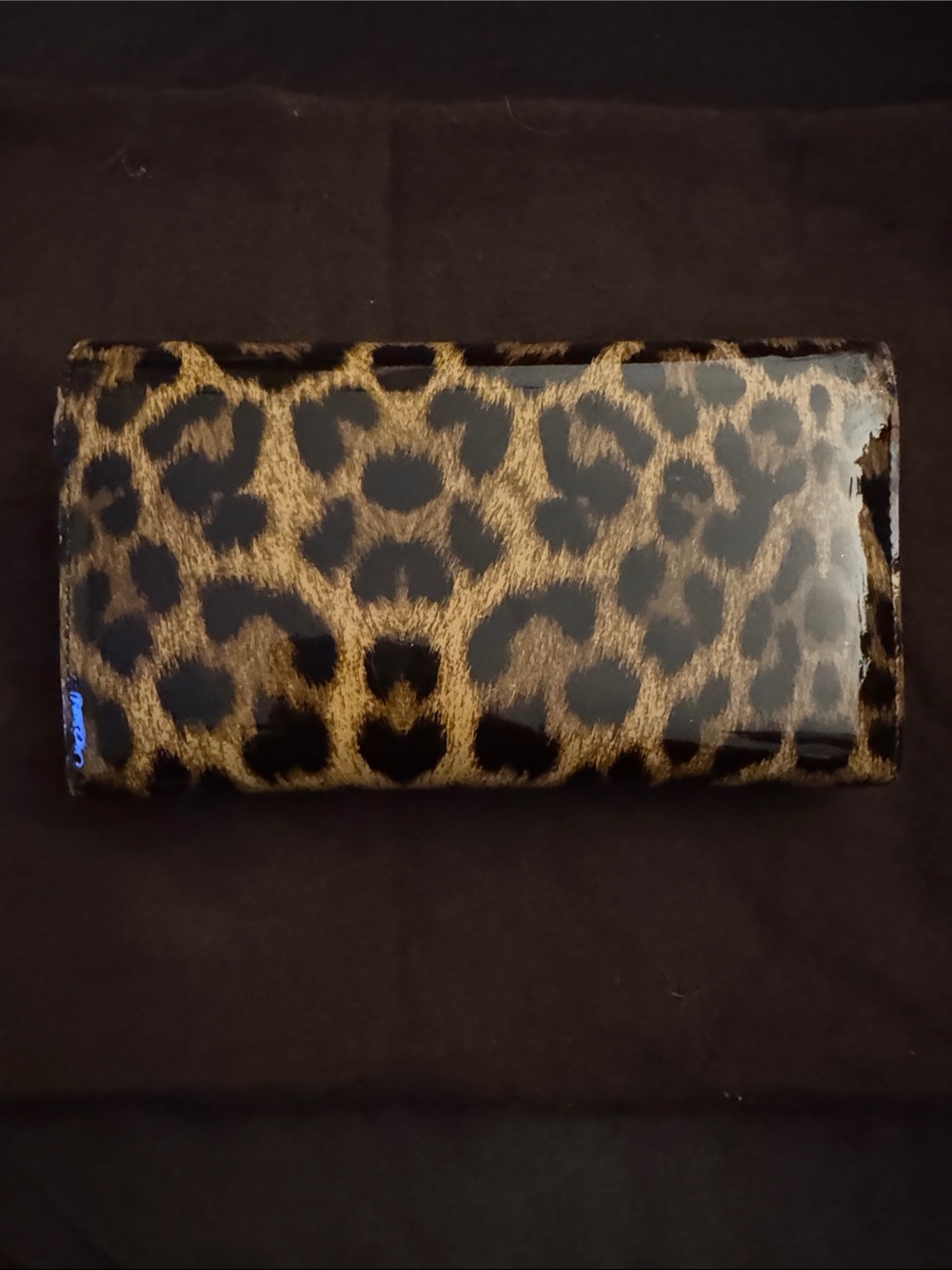 Christian Louboutin Leopard Print Studded Phone Wallet in Black and Gold - Picture 4 of 16